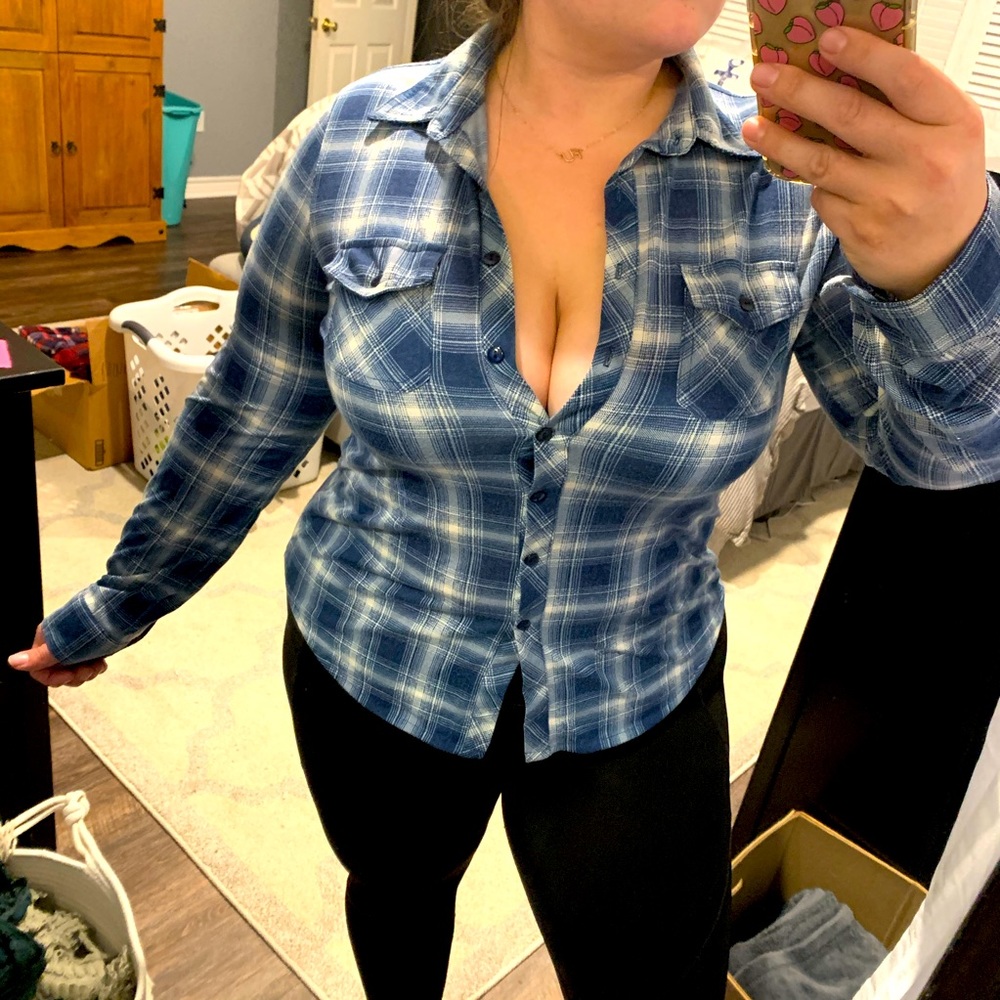 Blue flannel top